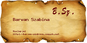 Barvan Szabina névjegykártya