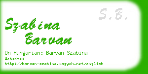 szabina barvan business card
